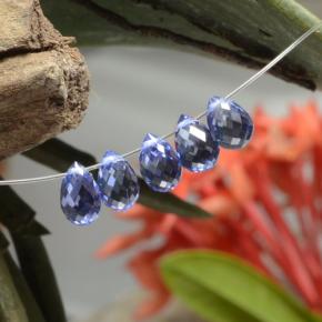Pedras preciosas de safira azul natural de 3,73 ct, briolete, VVS-VS