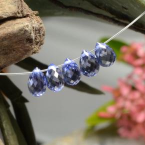 Pedras preciosas de safira azul natural de 3,73 ct, briolete, VVS-VS