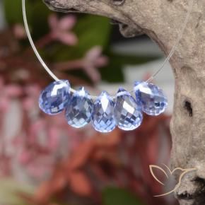 Pedras preciosas de Safira Pastel Azul natural de 3.88 ct, Briolette, VVS-VS