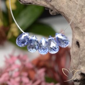 Pedras preciosas de Safira Pastel Azul natural de 3.88 ct, Briolette, VVS-VS