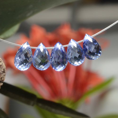Pedras preciosas de safira azul natural de 4,06 ct, briolete, VVS-VS