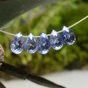 Pedras preciosas de safira azul natural de 4,06 ct, briolete, VVS-VS