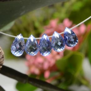 Pedras preciosas de safira azul natural de 4,06 ct, briolete, VVS-VS