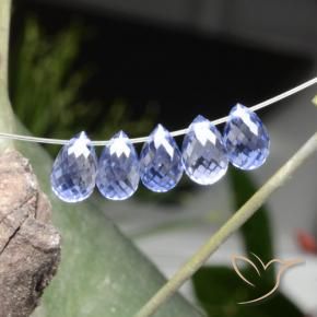Pedras preciosas de Safira Violeta Azul natural de 3.97 ct, Briolette, VVS-VS