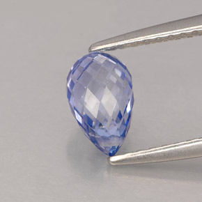 Safira azul natural 1,45ct, briolete, VVS-VS