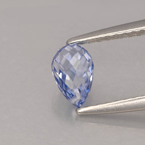 Safira azul natural 0,96ct, briolete, VVS-VS