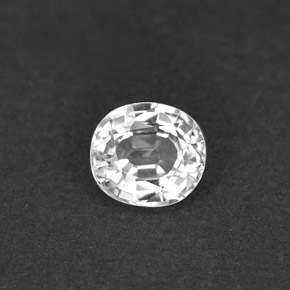 Safira branco natural 1,04ct, corte oval, VVS-VS