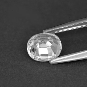 Safira branco natural 1,04ct, corte oval, VVS-VS
