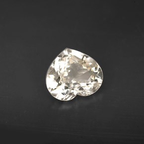 Safira branco natural 1,77ct, formato de coração, VVS-VS