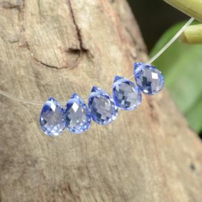 Pedras preciosas de safira azul natural de 2,06 ct, briolete, VVS-VS