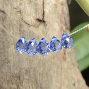 Pedras preciosas de safira azul natural de 2,06 ct, briolete, VVS-VS
