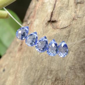 Pedras preciosas de safira azul natural de 2,06 ct, briolete, VVS-VS