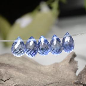 Pedras preciosas de safira azul natural de 2,48 ct, briolete, VVS-VS