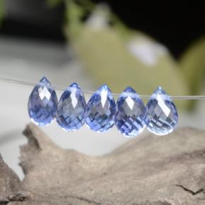 Pedras preciosas de safira azul natural de 2,48 ct, briolete, VVS-VS