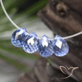 Pedras preciosas de Safira Pastel Azul natural de 1.69 ct, Briolette, VVS-VS
