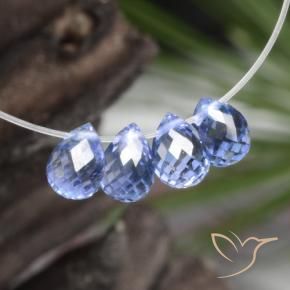 Pedras preciosas de Safira Pastel Azul natural de 1.69 ct, Briolette, VVS-VS