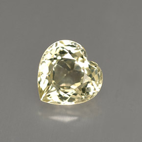 Safira amarelo natural 1,53ct, formato de coração, VVS-VS