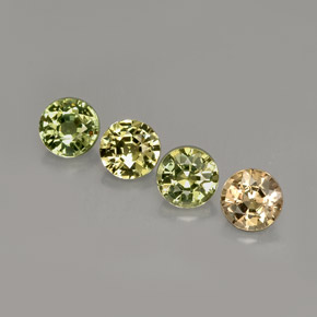 Pedras preciosas de safira verde natural de  ct, corte redondo, VVS-VS