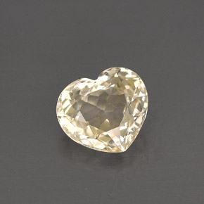 Safira amarelo natural 1,54ct, formato de coração, VVS-VS