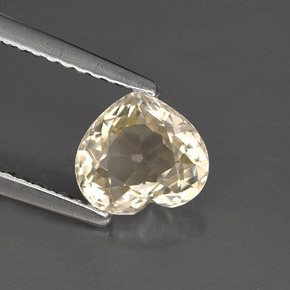 Safira amarelo natural 1,54ct, formato de coração, VVS-VS