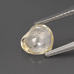 Safira amarelo natural 1,54ct, formato de coração, VVS-VS