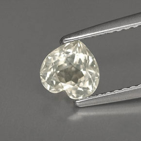 Safira amarelo natural 1,15ct, formato de coração, VVS-VS