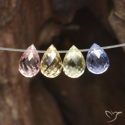 Pedras preciosas de Safira Multicolorido natural de 2.48 ct, Briolette, VVS-VS