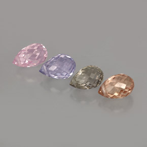 Pedras preciosas de safira multicolorido natural de  ct, briolete, VVS-VS