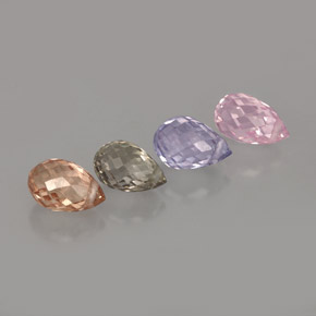 Pedras preciosas de safira multicolorido natural de  ct, briolete, VVS-VS
