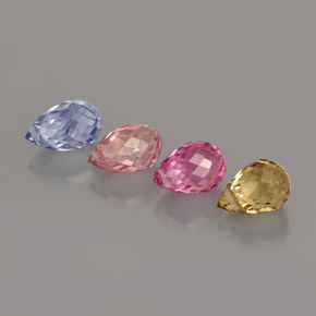 Pedras preciosas de safira multicolorido natural de  ct, briolete, VVS-VS