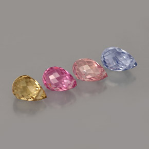 Pedras preciosas de safira multicolorido natural de  ct, briolete, VVS-VS