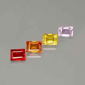 Pedras preciosas de safira multicolorido natural de  ct, baguete, VVS-VS