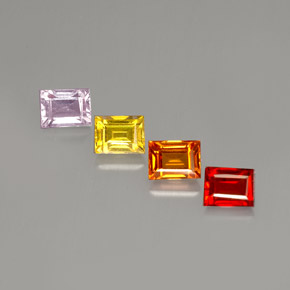 Pedras preciosas de safira multicolorido natural de  ct, baguete, VVS-VS