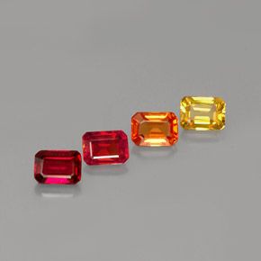 Pedras preciosas de safira multicolorido natural de  ct, corte esmeralda, VVS-VS