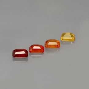 Pedras preciosas de safira multicolorido natural de  ct, corte esmeralda, VVS-VS