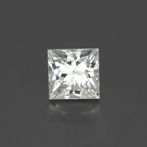 Safira branco natural 1,36ct, quadrado, VS