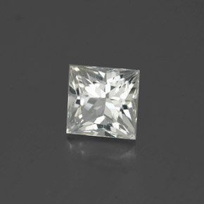 Safira branco natural 1,36ct, quadrado, VS