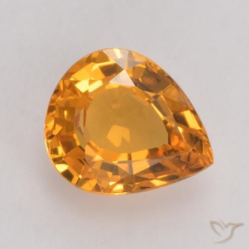 0.73ct Natural Dark Orange  Safira, Formato de pêra, VS
