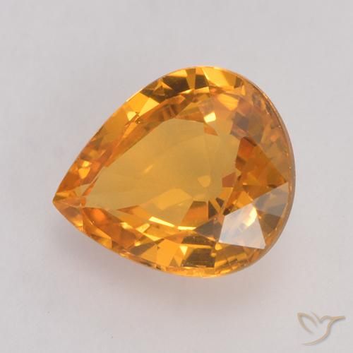 Safira Dark Orange  Natural 0.73ct, Formato de pêra, VS