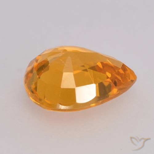 Safira Dark Orange  Natural 0.73ct, Formato de pêra, VS