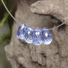 Pedras preciosas de safira azul natural de 2,53 ct, briolete, VVS-VS
