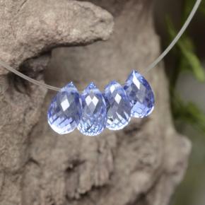 Pedras preciosas de safira azul natural de 2,53 ct, briolete, VVS-VS