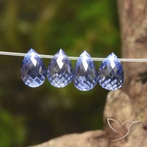 Pedras preciosas de Safira Azul profundo natural de 1.97 ct, Briolette, VVS-VS