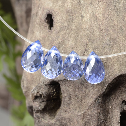 Pedras preciosas de safira azul natural de 2,23 ct, briolete, VVS-VS