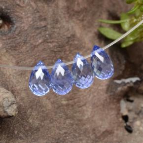 Pedras preciosas de safira azul natural de 2,18 ct, briolete, VVS-VS