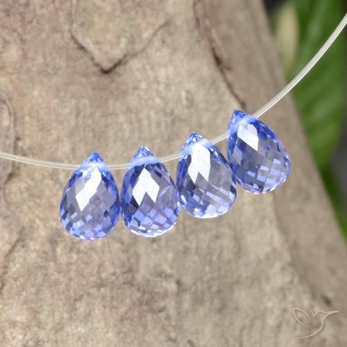 Pedras preciosas de safira azul natural de 2,56 ct, briolete, VS
