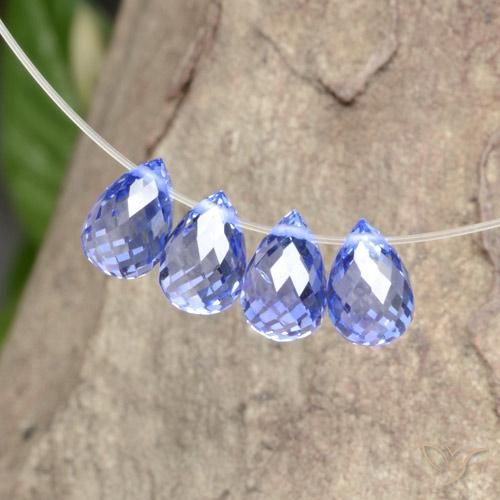 Pedras preciosas de safira azul natural de 2,56 ct, briolete, VS