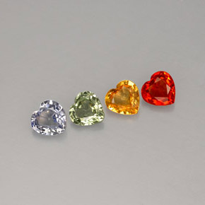 Pedras preciosas de safira multicolorido natural de  ct, formato de coração, VS