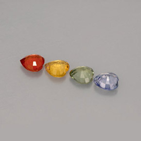 Pedras preciosas de safira multicolorido natural de  ct, formato de coração, VS