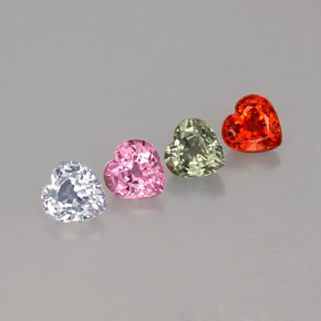 Pedras preciosas de safira multicolorido natural de  ct, formato de coração, VVS-VS